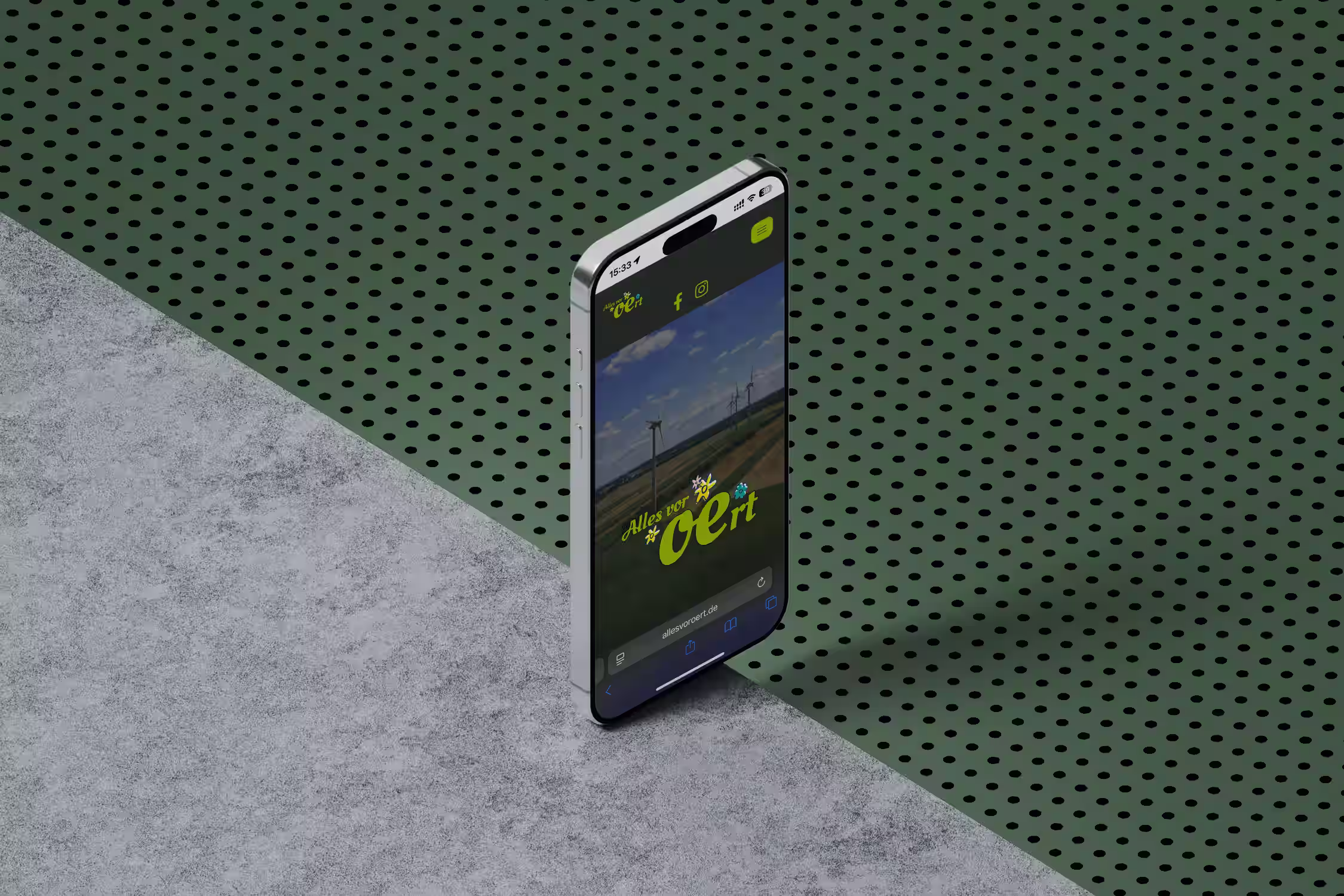 Alles vor Oert e.V., dargestellt in einem iPhone-Mockup