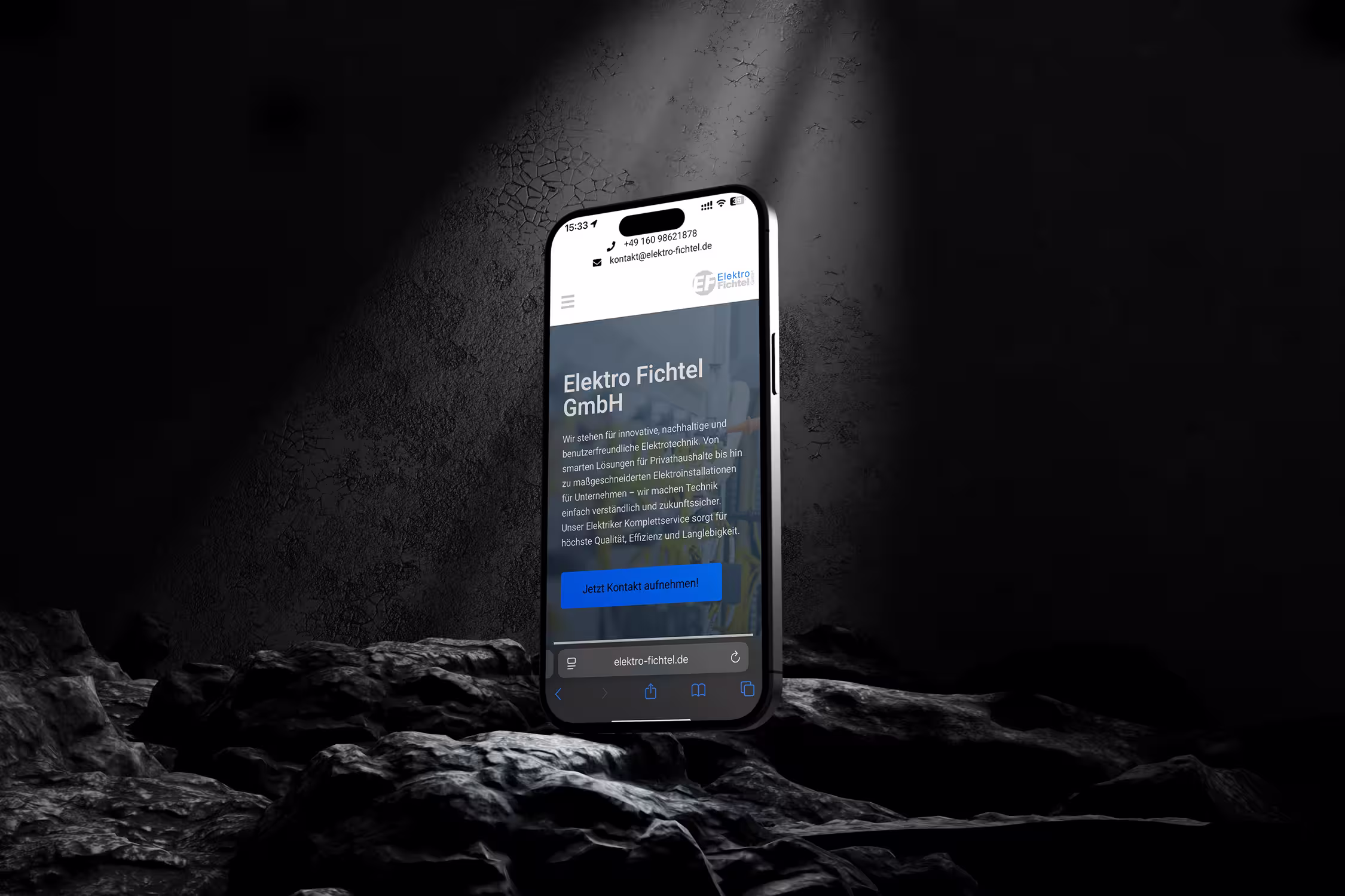 Elektro Fichtel, dargestellt in einem iPhone-Mockup
