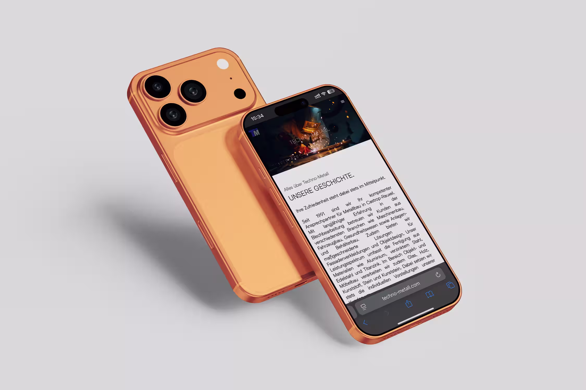 Techno-Metall, dargestellt in einem iPhone-Mockup