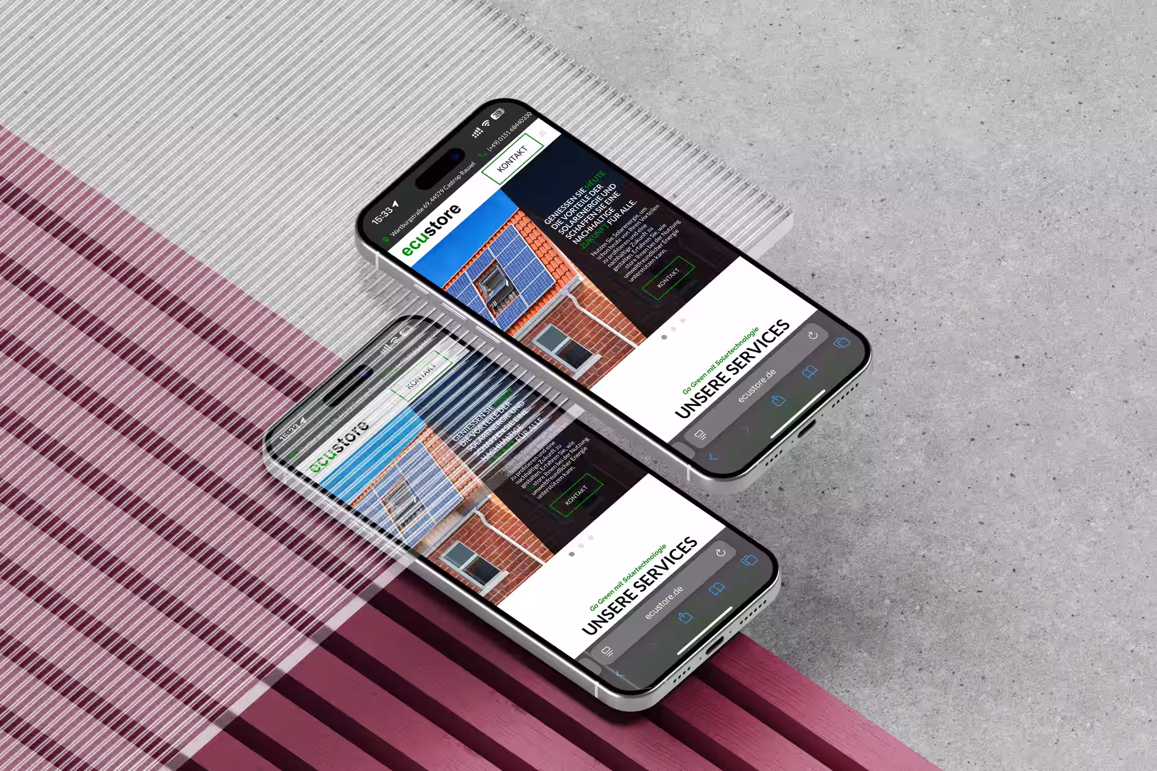 ecustore, dargestellt in einem iPhone-Mockup